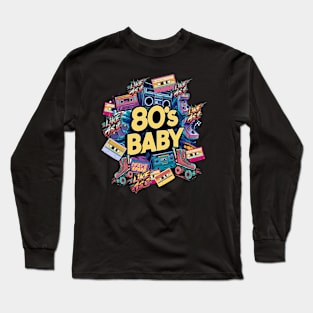 80s Retro Graphic Design Long Sleeve T-Shirt